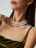 Fashionkova Treble Layers Pearl Necklace