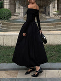 Fashionkova Off Shoulder Criss Cross Long Dress