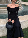 Fashionkova Off Shoulder Criss Cross Long Dress
