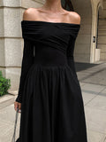Fashionkova Off Shoulder Criss Cross Long Dress