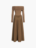 Fashionkova Off Shoulder Criss Cross Long Dress