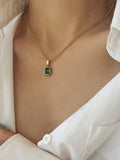 Fashionkova Spring Green Pendant Necklace