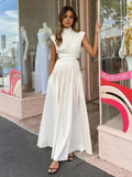 Fashionkova Mock Neck Cut Out Long Dress