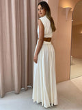 Fashionkova Mock Neck Cut Out Long Dress