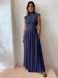 Fashionkova Mock Neck Cut Out Long Dress