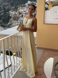Fashionkova Backless Vacation Satin Long Dress