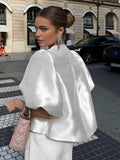 Fashionkova Oversized Puff Sleeve Blouse