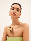 Fashionkova Exaggerated Lotus Leaf Design Necklace