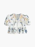 Fashionkova Tie Front Floral Blouse