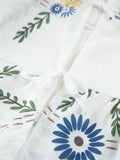 Fashionkova Tie Front Floral Blouse