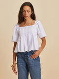 Fashionkova Pleated Crew Neck Blouse