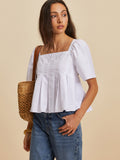 Fashionkova Pleated Crew Neck Blouse