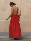 Fashionkova Solid Backless Long Dress