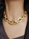 Fashionkova Thick Golden Link Necklace