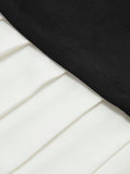 Fashionkova Two-Tone Sleeveless Pleated Short Dress