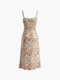 Fashionkova Floral Print Trim Cami Midi Dress