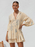 Fashionkova Oversized Sun Print Short Dress