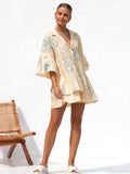 Fashionkova Oversized Sun Print Short Dress