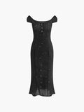 Fashionkova Cotton Keyhole Neckline Midi Dress