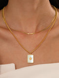 Fashionkova Double-Layer Shell Sun Necklace