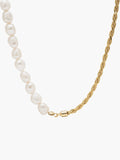 Fashionkova Twist Pearl Beaded Panel Necklace