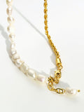 Fashionkova Twist Pearl Beaded Panel Necklace