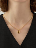 Fashionkova Minimalist Tiger Eye Pendant Necklace