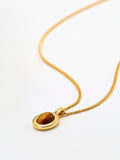 Fashionkova Minimalist Tiger Eye Pendant Necklace