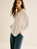 Fashionkova Tie-Front Pleated Blouse