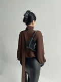 Fashionkova Pleated V-Neck Shirt With Scarf