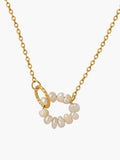 Fashionkova Oval Freshwater Pearl Pendant Necklace