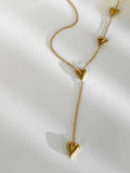 Fashionkova Golden Heart Tassel Necklace