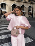 Fashionkova Oversized Puff Sleeve Blouse
