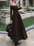 Fashionkova Off Shoulder Criss Cross Long Dress