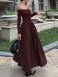Fashionkova Off Shoulder Criss Cross Long Dress