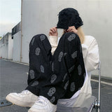 Fashionkova Balaclava Print Wide Leg Pants