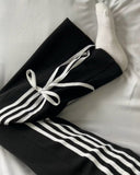 Fashionkova Bow Tie Side Stripe Pants