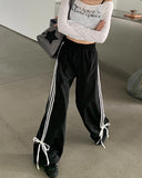 Fashionkova Bow Tie Side Stripe Pants