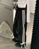 Fashionkova Bow Tie Side Stripe Pants