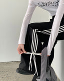 Fashionkova Bow Tie Side Stripe Pants