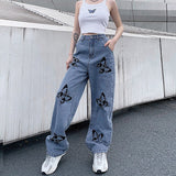 Fashionkova Butterfly Print Jeans