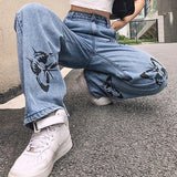 Fashionkova Butterfly Print Jeans