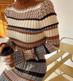 Fashionkova Carabella Striped Knit Midi Dress