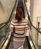 Fashionkova Carabella Striped Knit Midi Dress