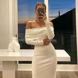 Fashionkova Ema Off Shoulder Maxi Dress