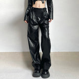 Fashionkova Faux Leather Grunge Pants