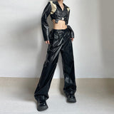 Fashionkova Faux Leather Grunge Pants