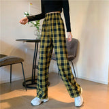 Fashionkova Grunge Aesthetic Plaid Pants