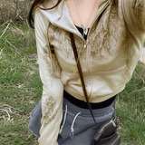 Fashionkova Grunge Zip Up Cropped Hoodie