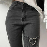 Fashionkova Heart Flare Jeans